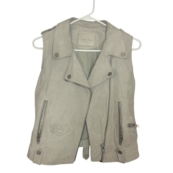 Blank NYC suede leather vest cream light tan zipper size small - Picture 1 of 11
